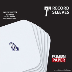 Vision 100 x White 7'' Vinyl Record Paper Inner Sleeves - Rounded Corners