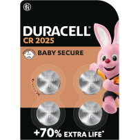 DURACELL 2025 Lithium Coin Batteries 3V (4 Pack) - Up to 70% Extra Life