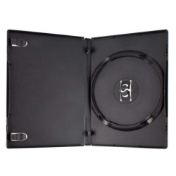 Amaray Single Black DVD Case with Spine Clips 14mm Spine - 50pcs