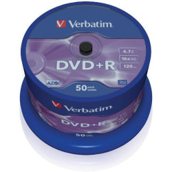 Verbatim 43550 4.7GB 16x DVD+R Matt Silver - 50 Pack Spindle