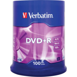 Verbatim 43551 4.7GB 16x DVD+R Matt Silver - 100 Pack Spindle