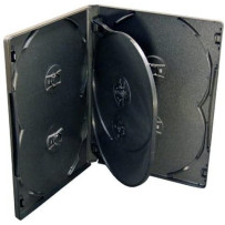 6 Way Black DVD Case 14mm Spine - 50pcs