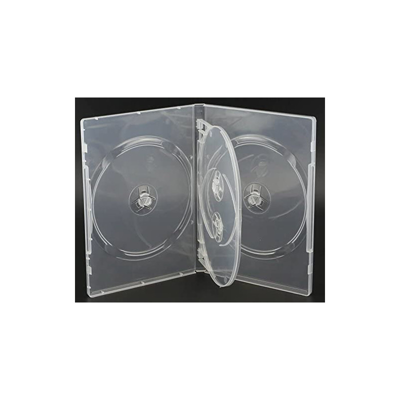 4 Way Clear DVD Case 14mm Spine - 50pcs