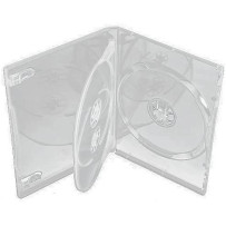 3 Way DVD  Clear Case 14mm Spine - 50pcs